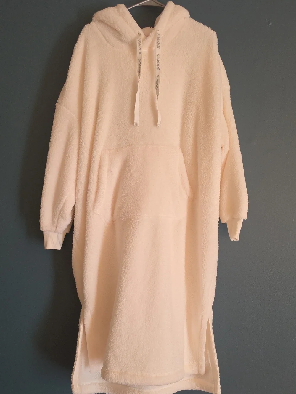 Cozy Oversized Cream Sherpa Hoodie With Pockets